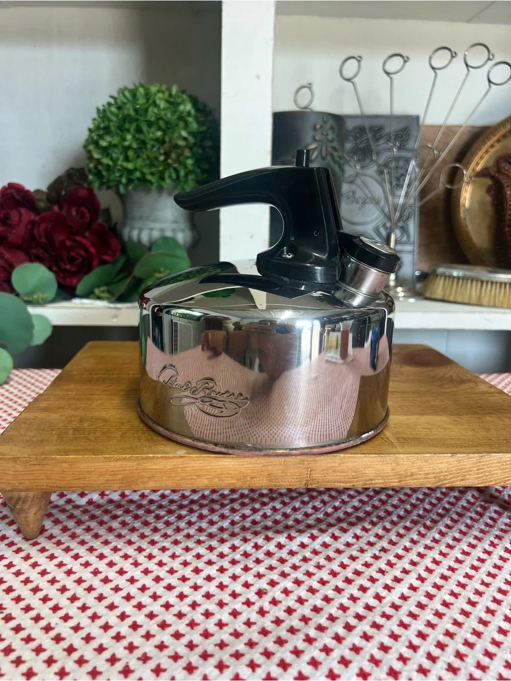 Revere ware tea kettle aluminum copper bottom Paul revere small